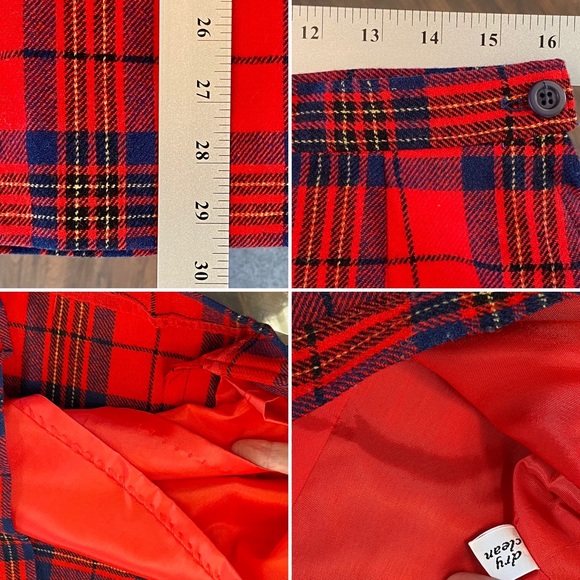 Vintage Pendleton Authentic Tartan Pure Virgin Wool Skirt Red Leslie Tartan (16) - Picture 3 of 6